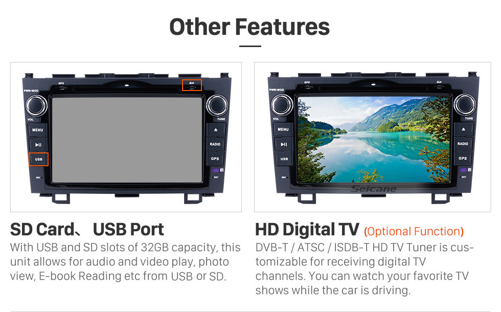 Seicane 8 inch 2006-2011 Honda CRV Radio Replacement with Android 9.0 Aftermarket Sat Nav System 1024*600 Multi-touch Capacitive Screen Bluetooth WiFi Mirror Link OBD2 1080P AUX DVR Seicane 8 inch 2006-2011 Honda CRV Radio Replacement with Android 9.0 Aftermarket Sat Nav System 1024*600 Multi-touch Capacitive Screen Bluetooth WiFi Mirror Link OBD2 1080P AUX DVR