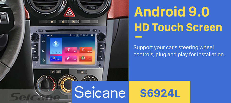 Seicane 7 inch Android 9.0 2005-2012 Opel Antara HD 1024*600 Touch Screen in Dash GPS Radio Bluetooth System with CD DVD Player 3G WiFi 1080P Steering Wheel Control AUX Mirror Link OBD2 1080P