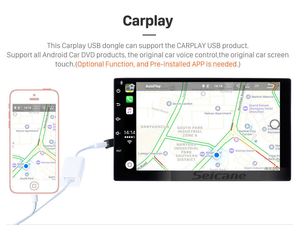 Seicane OEM 2007-2013 GMC Yukon Tahoe Acadia Chevy Chevrolet Tahoe Suburban Buick Enclave Android 9.0 Radio eliminación con Autoradio GPS de navegación coche A/V Sistema 1024*600 Multi-táctil capacitiva pantalla Vínculo espejo OBD2 3G WiFi