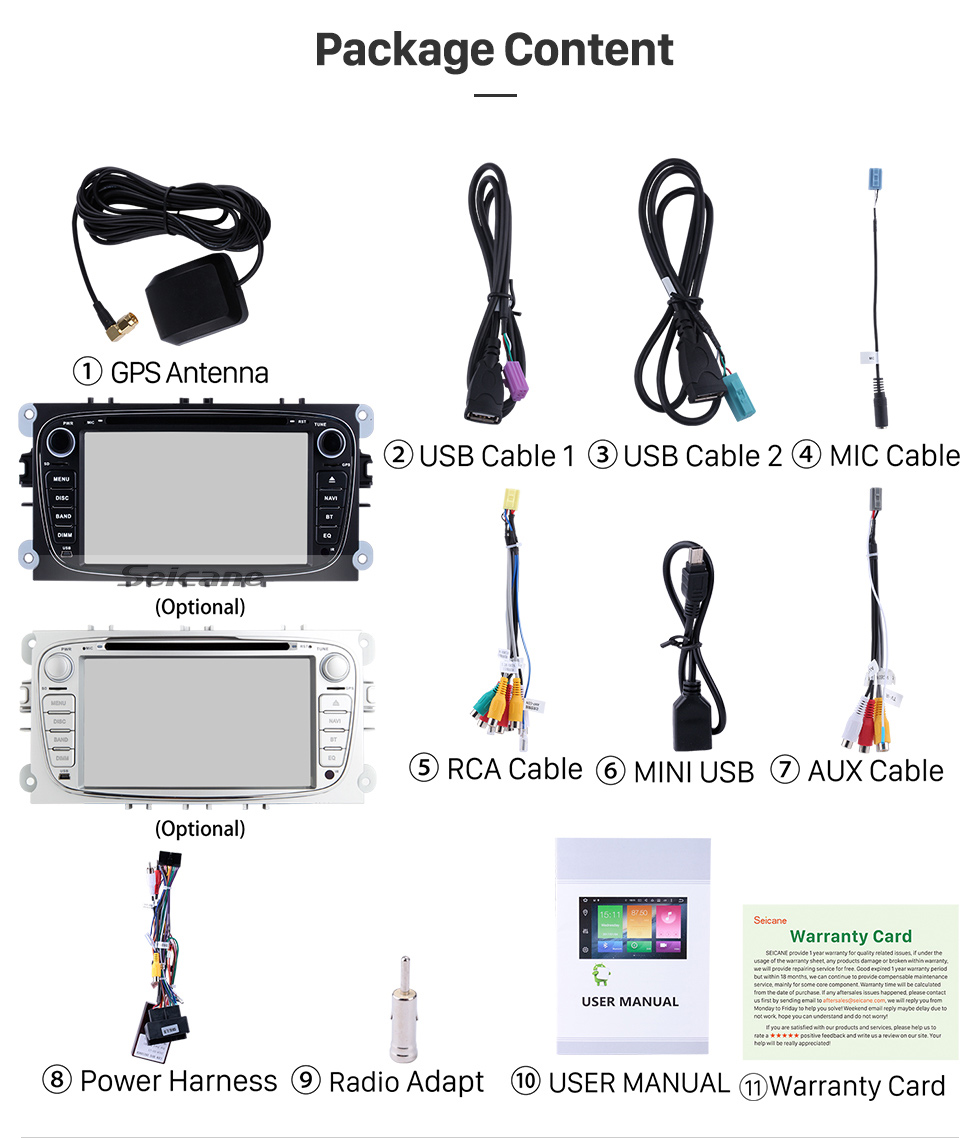 Seicane Android 9.0 GPS Navi DVD Player Radio Stereo for 2008 2009 2010 2011 Ford Focus Audio system Support Bluetooth Music Aux 1080P Video OBD2 DVR Mirror Link DAB+ Backup Camera Seicane Android 9.0 GPS Navi DVD Player Radio Stereo for 2008 2009 2010 2011 Ford Focus Audio system Support Bluetooth Music Aux 1080P Video OBD2 DVR Mirror Link DAB+ Backup Camera