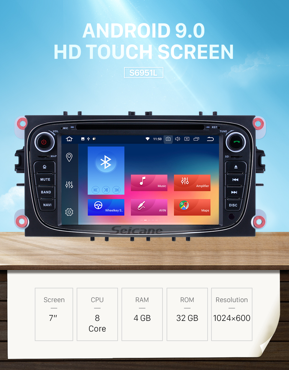 Seicane Android 9.0 2010 FORD TRANSIT CONNECT Radio GPS Car DVD Player with 3G WiFi Bluetooth Mirror Link OBD2 Backup Camera HD 1080P Video Steering Wheel Control MP3 AUX Seicane Android 9.0 2010 FORD TRANSIT CONNECT Radio GPS Car DVD Player with 3G WiFi Bluetooth Mirror Link OBD2 Backup Camera HD 1080P Video Steering Wheel Control MP3 AUX
