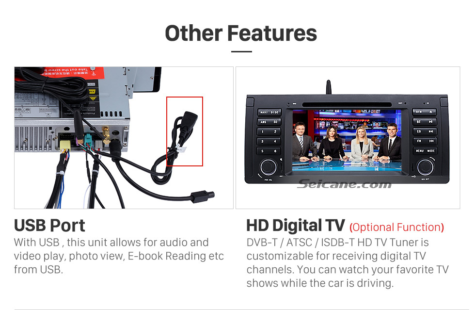 Seicane Android 8.0 Car DVD player for BMW 5 Series E39 with GPS Radio TV Bluetooth Seicane Android 8.0 Car DVD player for BMW 5 Series E39 with GPS Radio TV Bluetooth