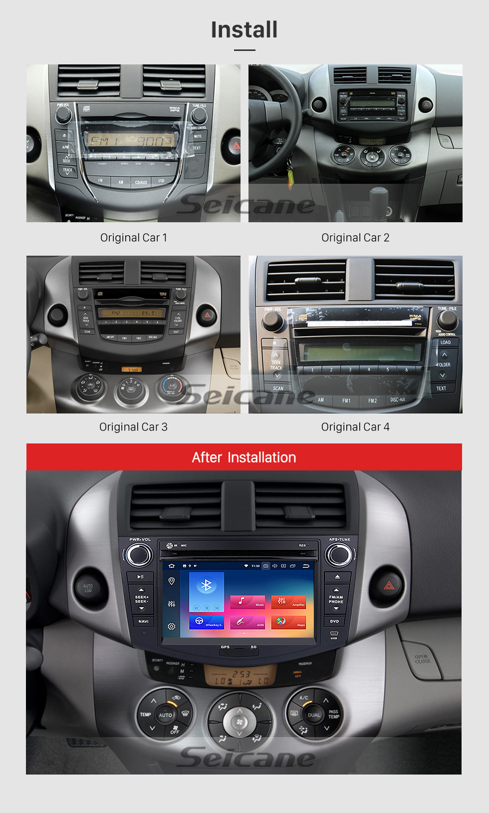 Seicane Android 9.0 Aftermarket Radio for 2006-2012 TOYOTA RAV4 with GPS Navigation HD 1024*600 touchscreen DVD Player Bluetooth WiFi Mirror Link Steering Wheel Control 1080P Video Seicane Android 9.0 Aftermarket Radio for 2006-2012 TOYOTA RAV4 with GPS Navigation HD 1024*600 touchscreen DVD Player Bluetooth WiFi Mirror Link Steering Wheel Control 1080P Video