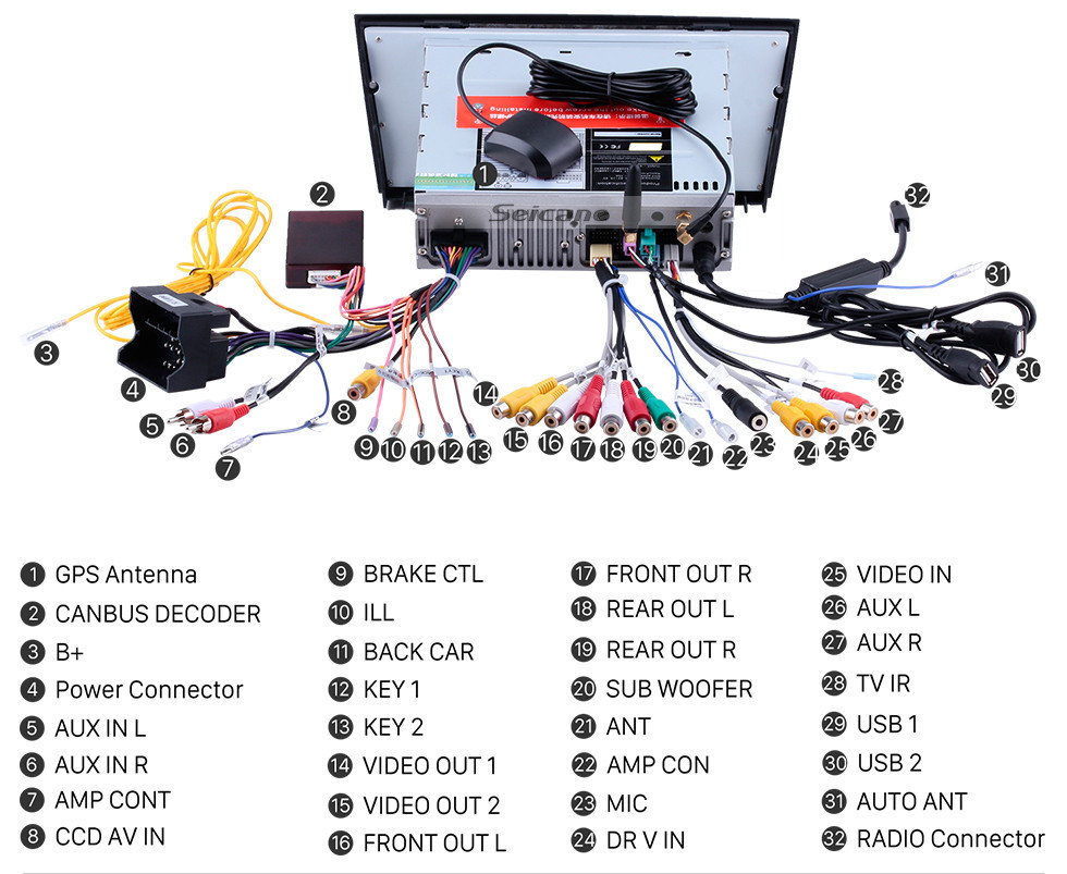 Seicane HD 1024 * 600 Multi-Touchscreen 2005-2012 BMW 3 E90 E91 E92 E93 316i 318i 320i 320si 323i 325i 328i 330i 335i 335is M3 316d 318d 320d 325d 330d 335d Radioentfernung mit Android 9.0 OBD2