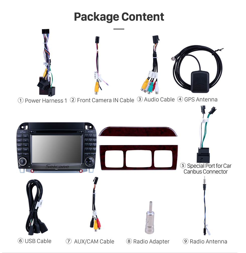 Seicane 7 inch Android 9.0 HD Touchscreen for 1998 1999 2000-2005 Mercedes Benz S Class W220/S280/S320/S320 CDI/S400 CDI/S350/S430/S500/S600/S55 AMG/S63 AMG/S65 AMG GPS Navigation System Radio with Bluetooth Carplay support DVR Seicane 7 inch Android 9.0 HD Touchscreen for 1998 1999 2000-2005 Mercedes Benz S Class W220/S280/S320/S320 CDI/S400 CDI/S350/S430/S500/S600/S55 AMG/S63 AMG/S65 AMG GPS Navigation System Radio with Bluetooth Carplay support DVR