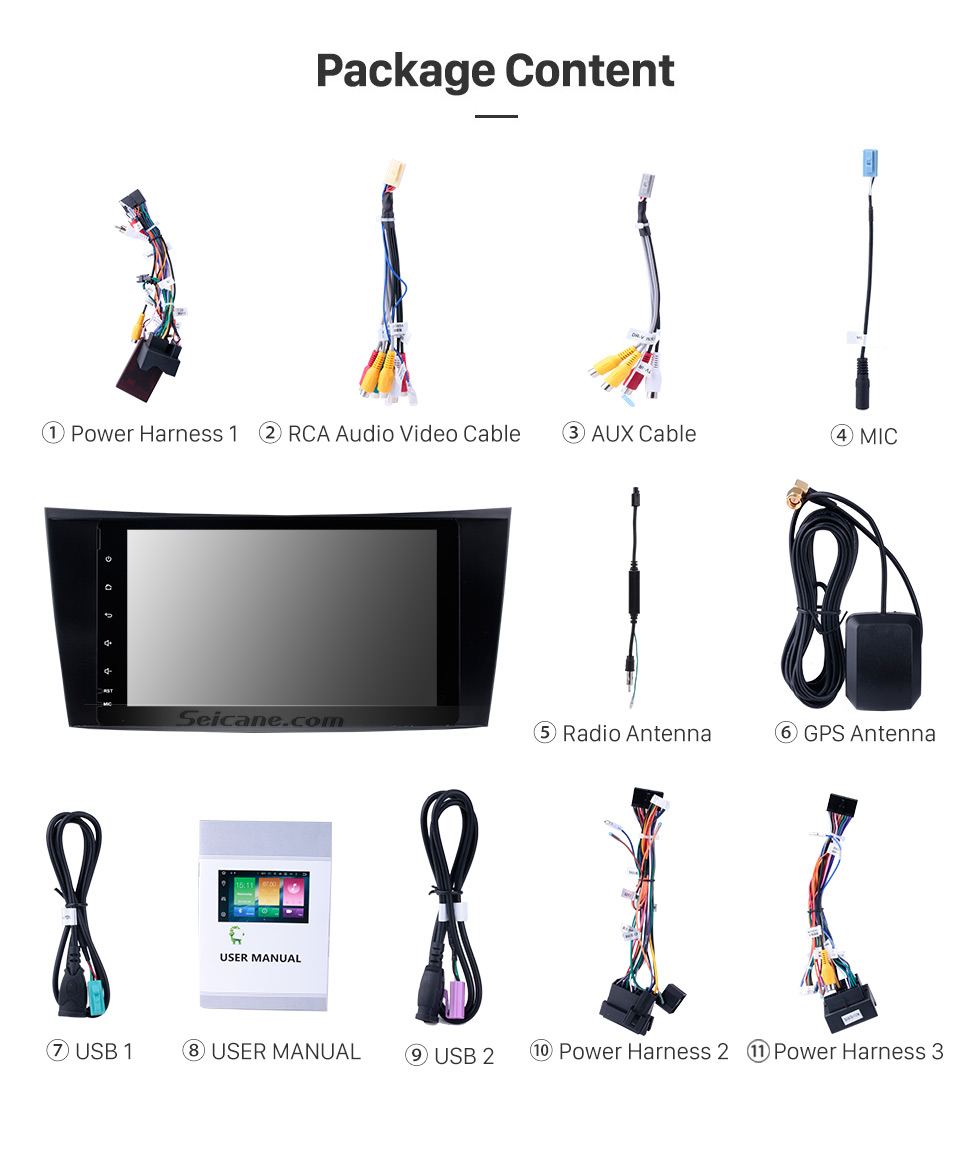 Seicane OEM Android 8.0 Aftermarket Radio Navigation Bluetooth for 2004-2011 Mercedes Benz CLS W219 CLS350 CLS500 CLS55 with 3G WiFi DVD Auto A/V Mirror Link OBD2 Seicane OEM Android 8.0 Aftermarket Radio Navigation Bluetooth for 2004-2011 Mercedes Benz CLS W219 CLS350 CLS500 CLS55 with 3G WiFi DVD Auto A/V Mirror Link OBD2