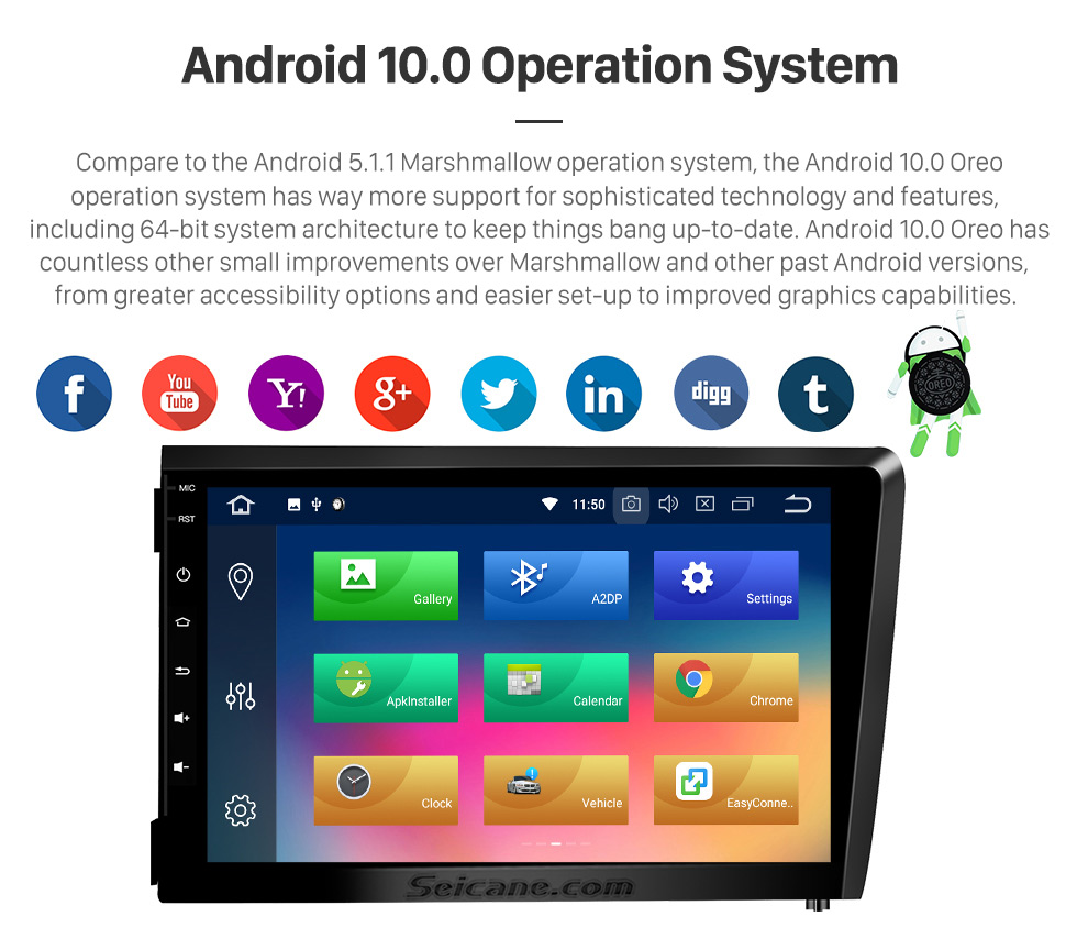 Seicane 8 pouces Android 10.0 HD Lecteur DVD à écran tactile pour 2000-2004 VOLVO S60 V70 XC70 Radio Bluetooth Navigation GPS 3G WiFi Support de liaison de miroir vidéo Caméra de recul AUX USB SD