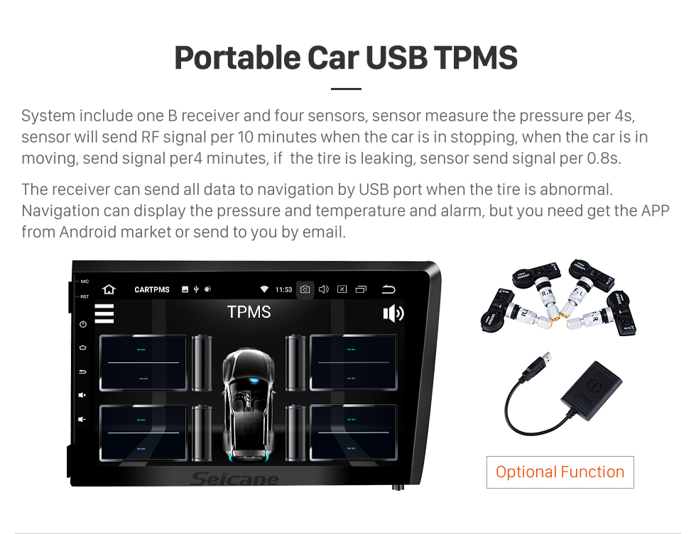 Seicane 2000-2004 VOLVO S60 V70 XC70 Android 9.0 HD Pantalla táctil Reproductor DVD Radio Bluetooth GPS de navegación 3G WiFi Vídeo Enlace espejo cámara de reserva AUX USB SD