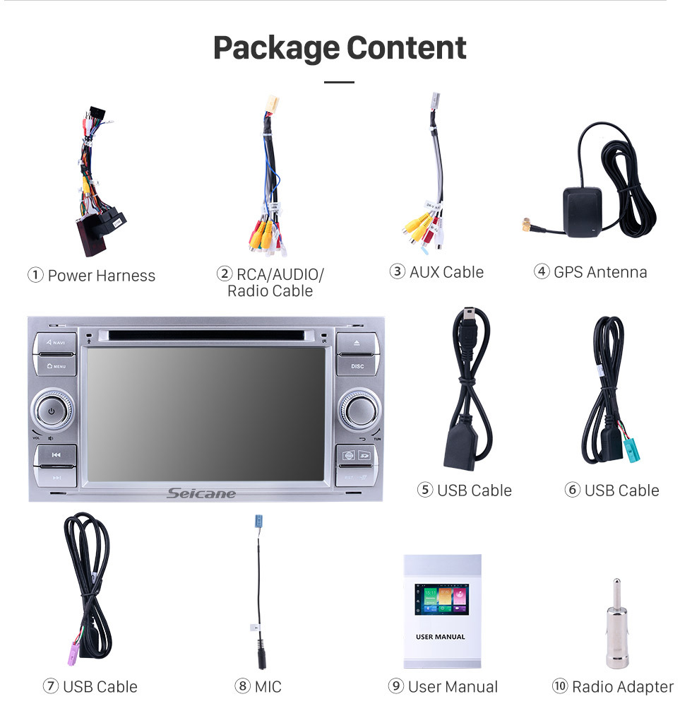 Seicane 2003-2007 Ford Mondeo Android 9.0 Radio DVD player GPS navigation system HD 1024*600 touch screen Bluetooth OBD2 DVR TV 1080P Video 4G WIFI Steering Wheel Control USB SD backup camera Mirror link Seicane 2003-2007 Ford Mondeo Android 9.0 Radio DVD player GPS navigation system HD 1024*600 touch screen Bluetooth OBD2 DVR TV 1080P Video 4G WIFI Steering Wheel Control USB SD backup camera Mirror link