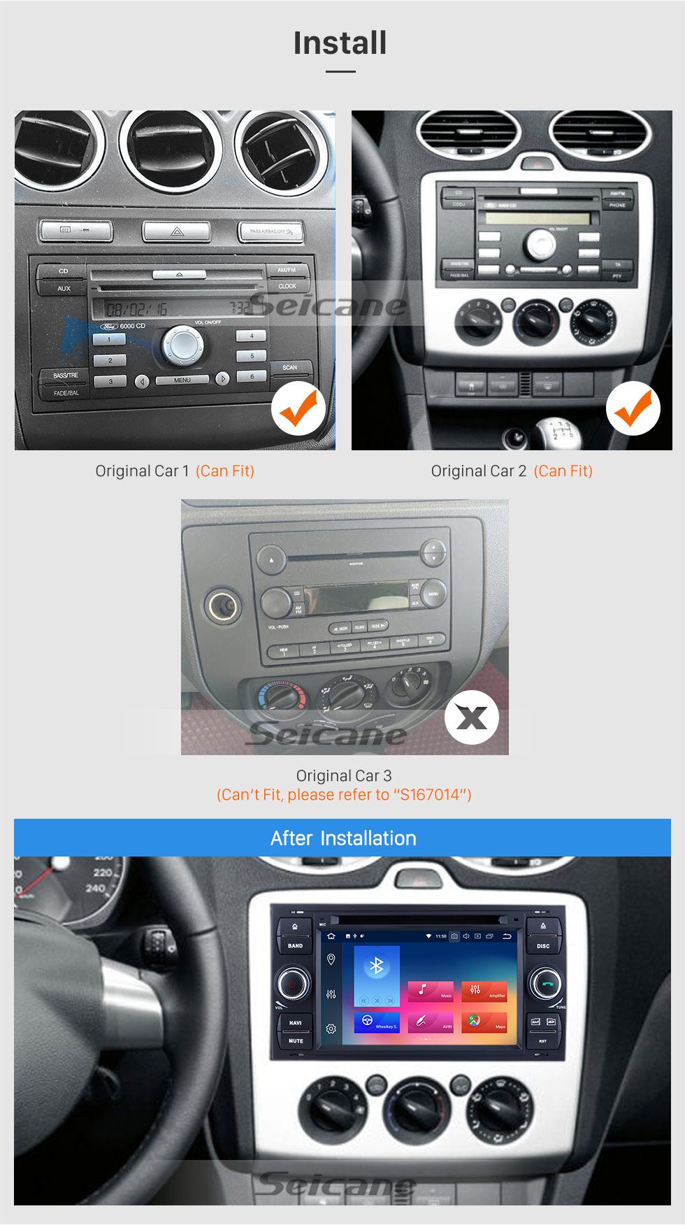 Seicane 8 pulgadas 2007-2011 Toyota RAV4 Android 10.0 Navegación GPS Radio Bluetooth Música AUX HD Soporte de pantalla táctil TV digital Carplay DVR DAB + TPMS