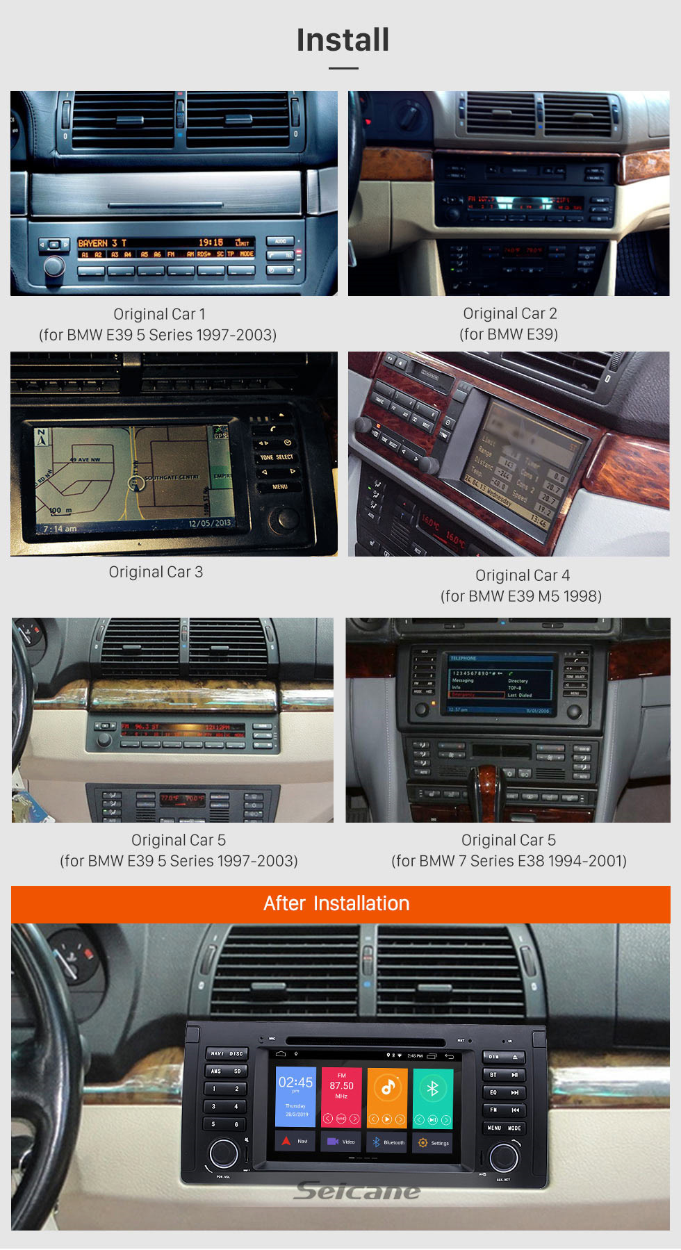 Seicane Android 9.0 Автомобильный DVD Плеер для BMW X5 E53 с GPS Радио ТВ Bluetooth Seicane Android 9.0 Автомобильный DVD Плеер для BMW X5 E53 с GPS Радио ТВ Bluetooth