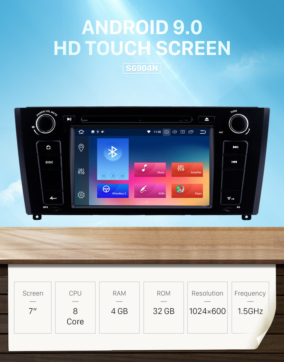 Android 10.0 HD Pantalla táctil 1024 * 600 2004-2012 BMW Serie 1 E81 E82  116i 118i 120i 130i con radio Bluetooth Sistema de navegación DVD AUX WIFI