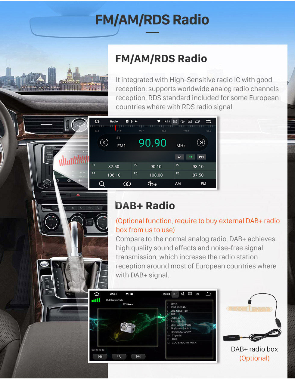 Seicane Android 10.0 HD Écran tactile 1024 * 600 2004-2012 BMW Série 1 E81 E82 116i 118i 120i 130i avec radio Bluetooth Système de navigation DVD AUX WIFI Lien miroir OBD2