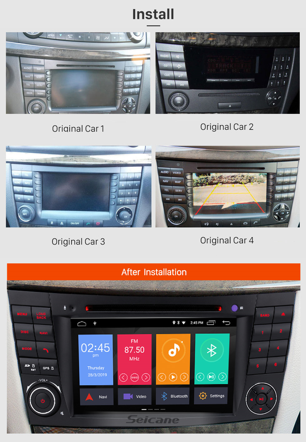 Seicane Android 9.0 7-дюймовый Автомобильный DVD плеер для 2004-2011 Mercedes-Benz CLS W219(сенсорным дисплеем,GPS,ТВ,4G,Wifi) Seicane Android 9.0 7-дюймовый Автомобильный DVD плеер для 2004-2011 Mercedes-Benz CLS W219(сенсорным дисплеем,GPS,ТВ,4G,Wifi)
