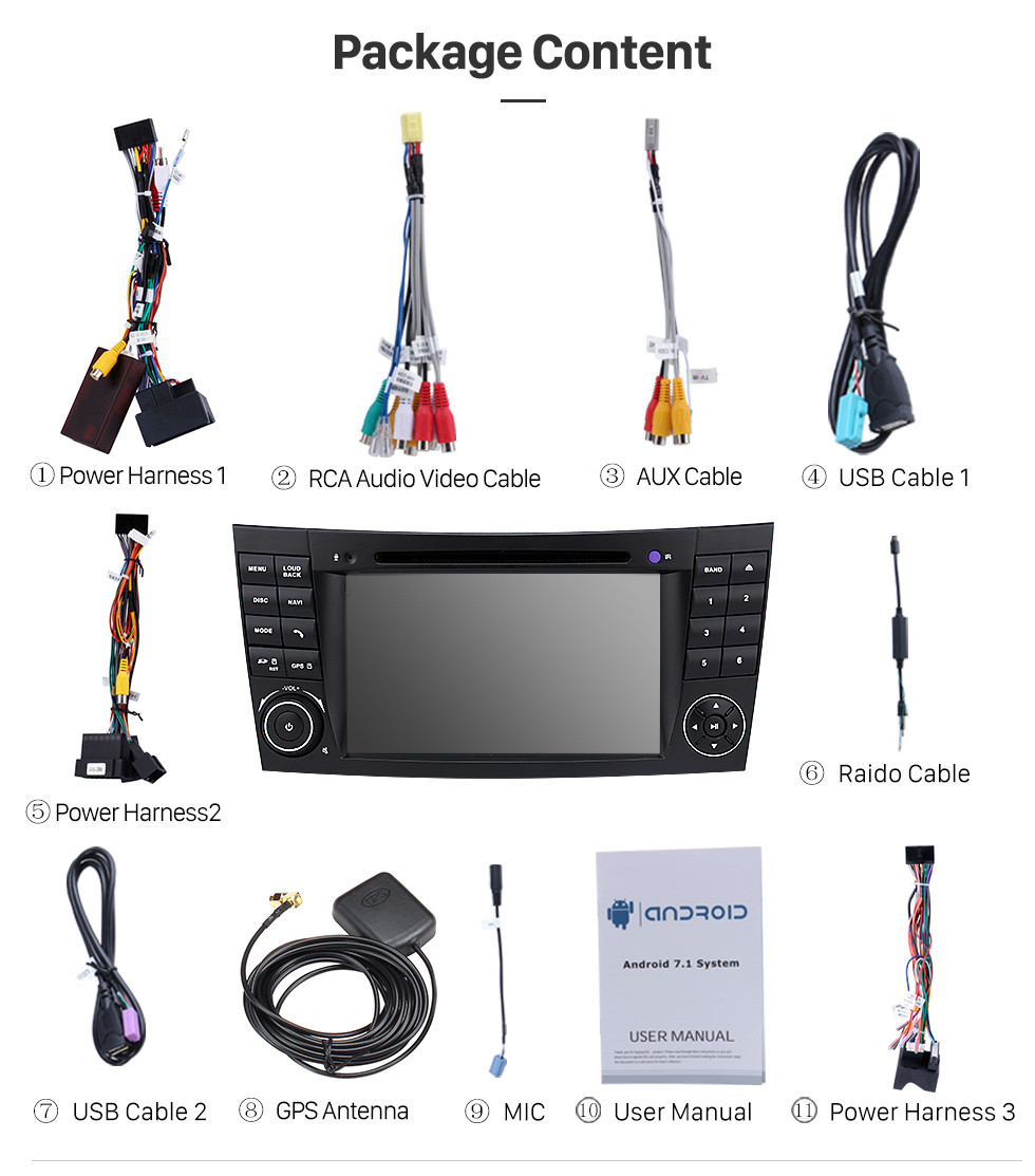 Seicane Android 9.0 7-дюймовый Автомобильный DVD плеер для 2004-2011 Mercedes-Benz CLS W219(сенсорным дисплеем,GPS,ТВ,4G,Wifi) Seicane Android 9.0 7-дюймовый Автомобильный DVD плеер для 2004-2011 Mercedes-Benz CLS W219(сенсорным дисплеем,GPS,ТВ,4G,Wifi)