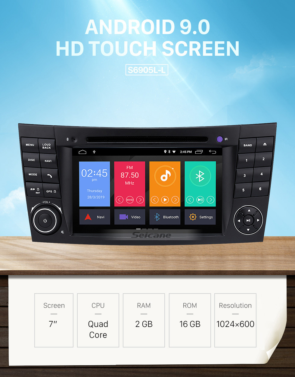 Seicane Android 9.0 7-дюймовый Автомобильный DVD плеер для 2004-2011 Mercedes-Benz CLS W219(сенсорным дисплеем,GPS,ТВ,4G,Wifi) Seicane Android 9.0 7-дюймовый Автомобильный DVD плеер для 2004-2011 Mercedes-Benz CLS W219(сенсорным дисплеем,GPS,ТВ,4G,Wifi)
