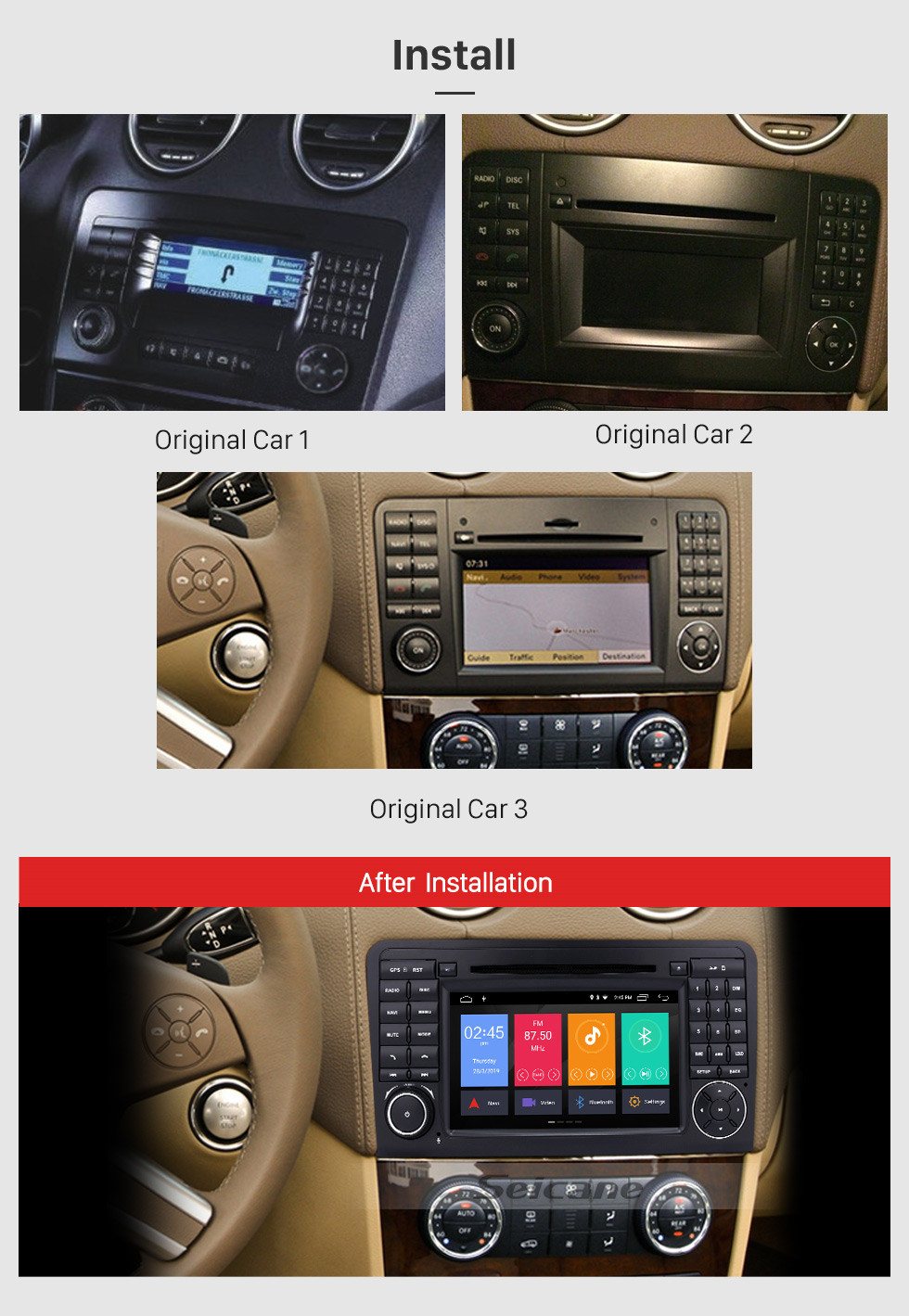 Seicane Android 9.0 GPS Navigation Car Radio DVD Player for 2005-2012 Mercedes Benz ML CLASS W164 ML350 ML430 ML450 ML500 with Bluetooth USB SD Mirror Link WIFI 1080P Video Multi-touch screen Canbus Seicane Android 9.0 GPS Navigation Car Radio DVD Player for 2005-2012 Mercedes Benz ML CLASS W164 ML350 ML430 ML450 ML500 with Bluetooth USB SD Mirror Link WIFI 1080P Video Multi-touch screen Canbus