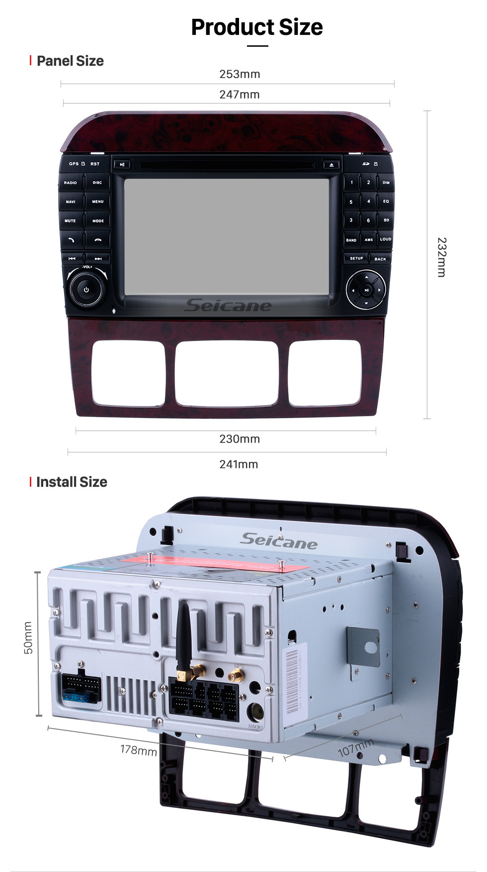 Seicane 1024*600 Capacitive Touch Screen Android 9.0 1998-2005 Mercedes-Benz S Class W220 S280 S320 S400 S350 S430 S500 S600 S55 S63 S65 Radio Removal with Aftermarket Navigation Bluetooth Head Unit 4G WiFi DVD Mirror Link OBD2 Seicane 1024*600 Capacitive Touch Screen Android 9.0 1998-2005 Mercedes-Benz S Class W220 S280 S320 S400 S350 S430 S500 S600 S55 S63 S65 Radio Removal with Aftermarket Navigation Bluetooth Head Unit 4G WiFi DVD Mirror Link OBD2