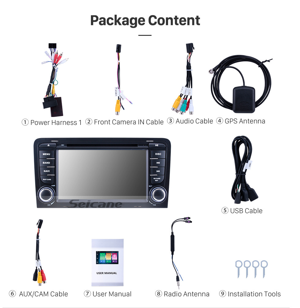 Seicane 7-дюймовый Android 10.0 для 2003 2004 2005-2011 Audi A3 Радио GPS навигационная система с зеркальной связью OBD2 3G WiFi Bluetooth DVD HD Мультисенсорный экран Авто A / V HD 1080P Видео Seicane 7-дюймовый Android 10.0 для 2003 2004 2005-2011 Audi A3 Радио GPS навигационная система с зеркальной связью OBD2 3G WiFi Bluetooth DVD HD Мультисенсорный экран Авто A / V HD 1080P Видео