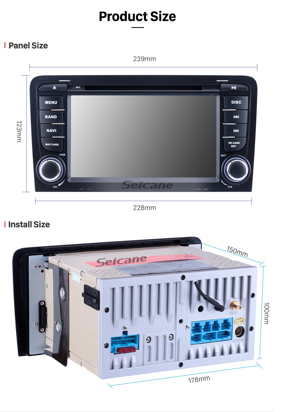 Seicane 7-дюймовый Android 10.0 для 2003 2004 2005-2011 Audi A3 Радио GPS навигационная система с зеркальной связью OBD2 3G WiFi Bluetooth DVD HD Мультисенсорный экран Авто A / V HD 1080P Видео Seicane 7-дюймовый Android 10.0 для 2003 2004 2005-2011 Audi A3 Радио GPS навигационная система с зеркальной связью OBD2 3G WiFi Bluetooth DVD HD Мультисенсорный экран Авто A / V HD 1080P Видео