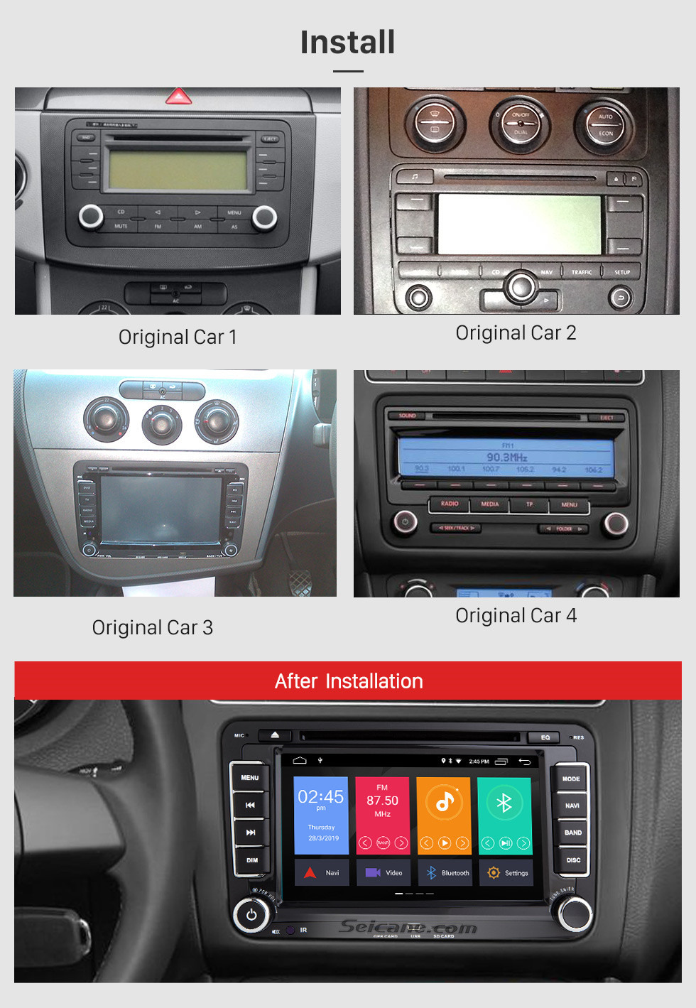 Seicane Navegación GPS Android 10.0 de 7 pulgadas para 2006-2012 VW VOLKSWAGEN MAGOTAN HD Pantalla táctil Radio con Bluetooth Música USB Audio WIFI Control del volante