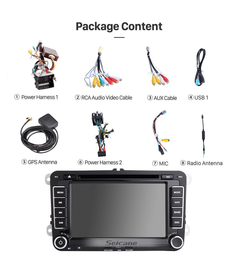 Seicane 7 pouces Android 10.0 Navigation GPS pour 2006-2012 VW VOLKSWAGEN MAGOTAN HD Radio à écran tactile avec Bluetooth Musique USB Audio WIFI Commande au volant