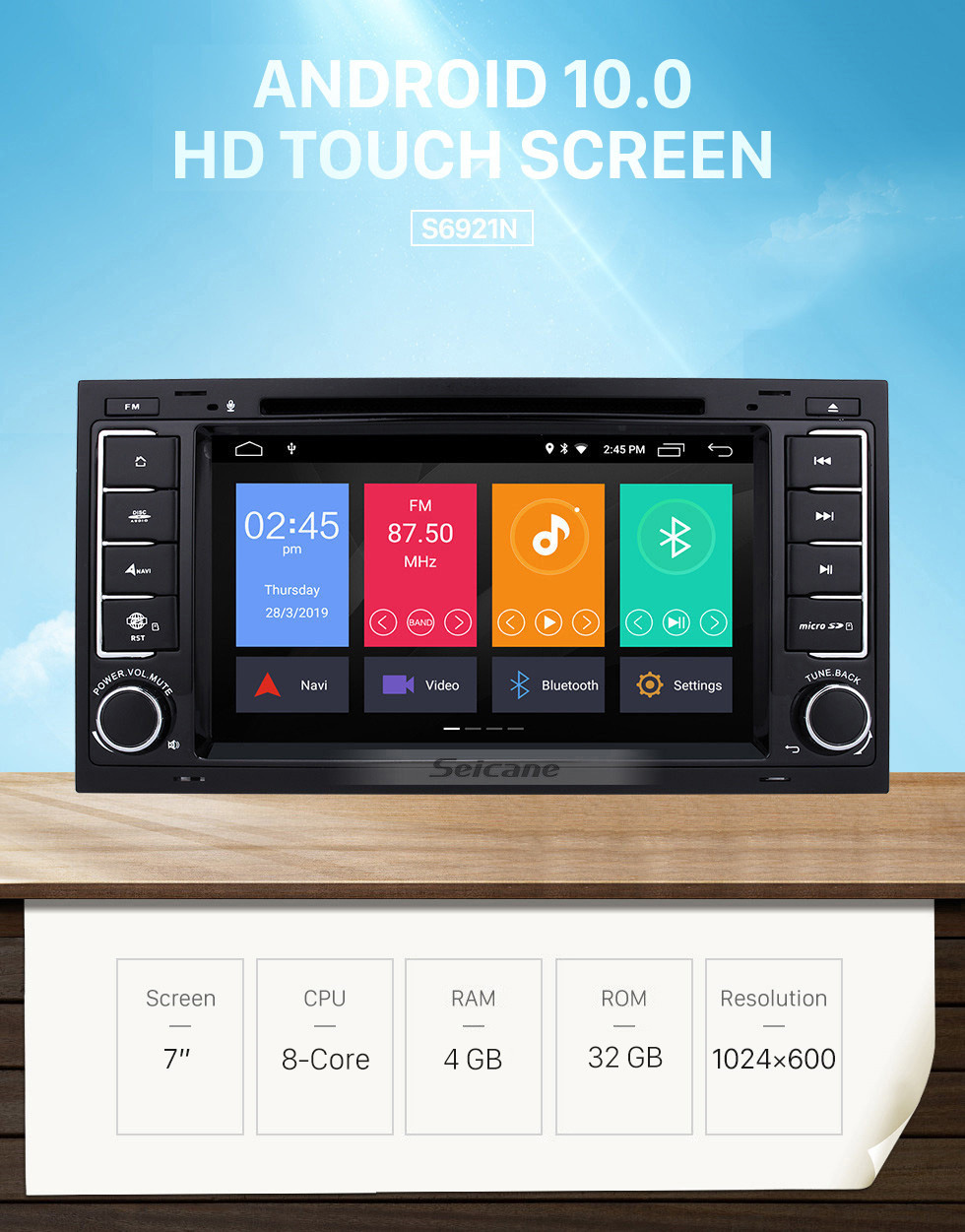 Seicane Android 10.0 CD Radio In Dash Car GPS Stereo for 2003-2014 VW Volkswagen T5 Multivan with 3G WiFi DVD Player Bluetooth Mirror Link OBD2 Steering Wheel Control AUX Seicane Android 10.0 CD Radio In Dash Car GPS Stereo for 2003-2014 VW Volkswagen T5 Multivan with 3G WiFi DVD Player Bluetooth Mirror Link OBD2 Steering Wheel Control AUX