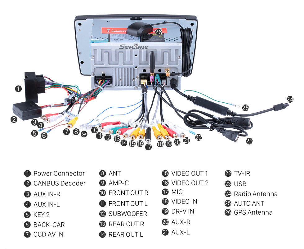 Seicane OEM Android 10.0 Sistema de sonido GPS multitáctil Actualización para 2011 2012 2013 Skoda Octavia con sintonizador de radio DVD 3G WiFi Enlace espejo Bluetooth AUX OBD2