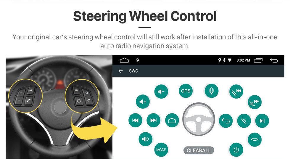 Seicane Atualização do sistema de som GPS Android 10.0 Multi-touch para 2011 2012 2013 Skoda Octavia com sintonizador de rádio DVD 3G WiFi Link de espelho Bluetooth AUX OBD2