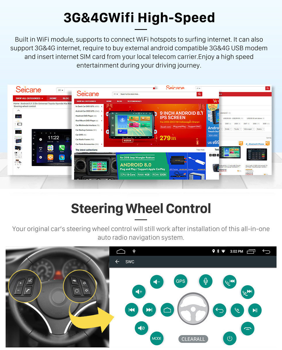 Seicane Android 10.0 in Dash GPS Radio Aftermarket Stereo for 2006-2011 Opel Corsa with 3G WiFi CD DVD Player Bluetooth Music Mirror Link OBD2 Backup Camera Steering Wheel Control Seicane Android 10.0 in Dash GPS Radio Aftermarket Stereo for 2006-2011 Opel Corsa with 3G WiFi CD DVD Player Bluetooth Music Mirror Link OBD2 Backup Camera Steering Wheel Control