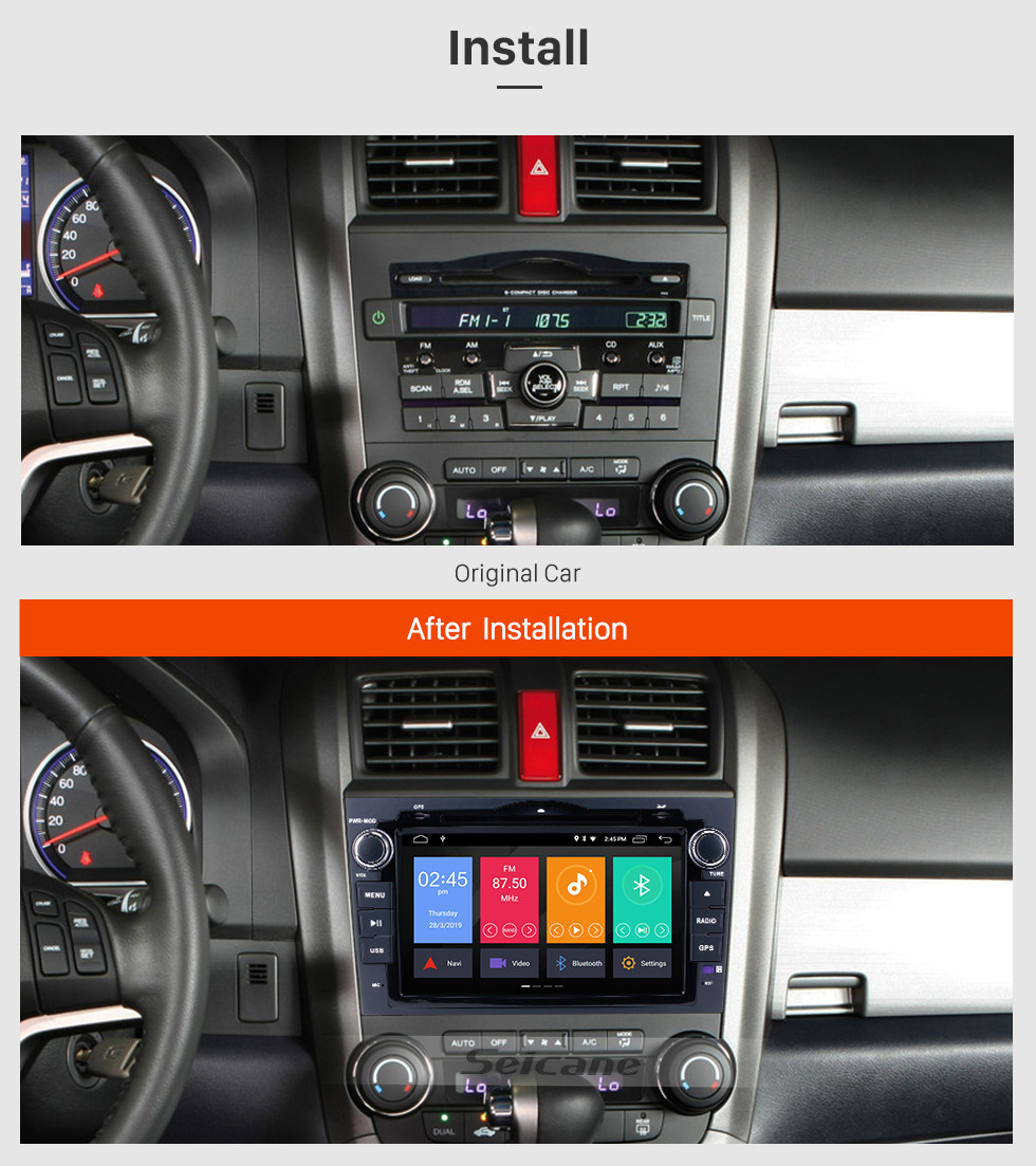 Seicane Android 10.0 8 pulgadas 2006-2011 Honda CRV Radio GPS Sistema Navi 1024 * 600 Pantalla capacitiva multitáctil Bluetooth WiFi Reproductor de DVD