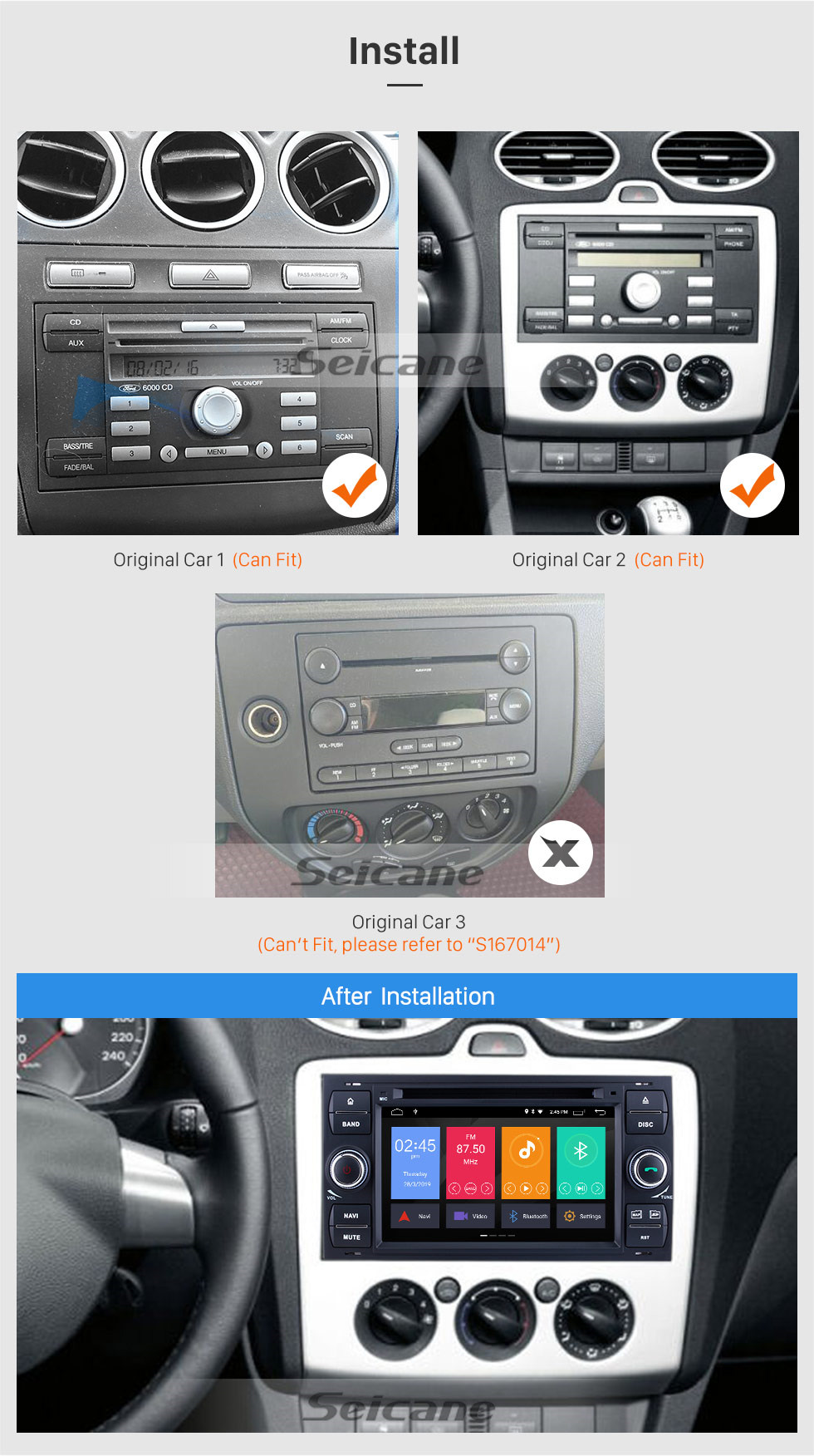 Seicane 2005 Ford Fiesta Form Android 10.0 Aftermarket Radio GPS navigation system with DVD player Bluetooth HD 1024*600 touch screen OBD2 DVR Rearview camera TV 1080P Video 4G WIFI Steering Wheel Control USB Mirror link Seicane 2005 Ford Fiesta Form Android 10.0 Aftermarket Radio GPS navigation system with DVD player Bluetooth HD 1024*600 touch screen OBD2 DVR Rearview camera TV 1080P Video 4G WIFI Steering Wheel Control USB Mirror link