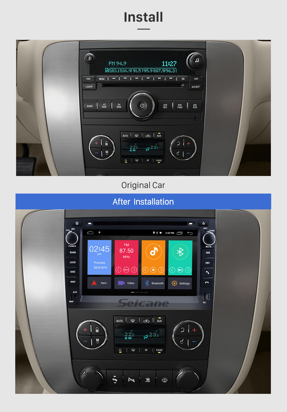 Seicane 2 Din Android 10.0 Unidad principal de radio para 2009 2010 2011 GMC Chevy Chevrolet Express VAN Traverse con HD 1024 * 600 pantalla táctil GPS Sat Nav Reproductor de DVD Sistema de audio WiFi Bluetooth Mirror Link 1080P Video Seicane 2 Din Android 10.0 Unidad principal de radio para 2009 2010 2011 GMC Chevy Chevrolet Express VAN Traverse con HD 1024 * 600 pantalla táctil GPS Sat Nav Reproductor de DVD Sistema de audio WiFi Bluetooth Mirror Link 1080P Video