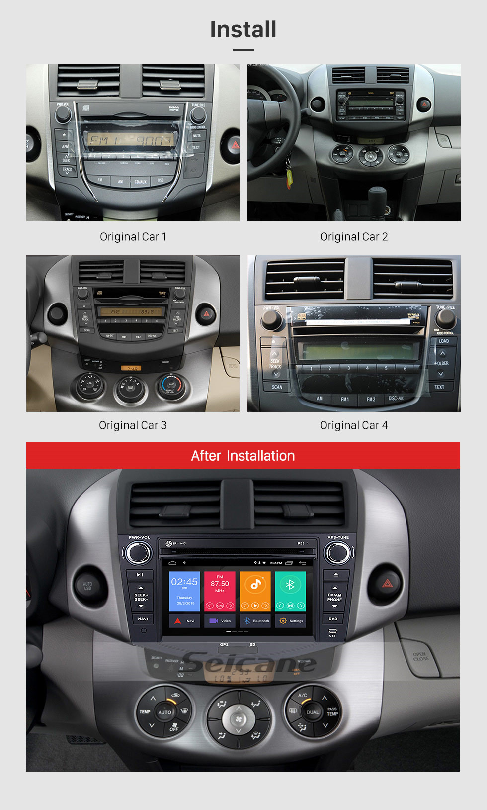 Seicane Android 10.0 2006-2012 Toyota Rav4 Radio DVD Audio 3D GPS System TV Tuner WiFi 3G Bluetooth Steering Wheel Control DVR AUX HD 1080P Backup Camera Seicane Android 10.0 2006-2012 Toyota Rav4 Radio DVD Audio 3D GPS System TV Tuner WiFi 3G Bluetooth Steering Wheel Control DVR AUX HD 1080P Backup Camera