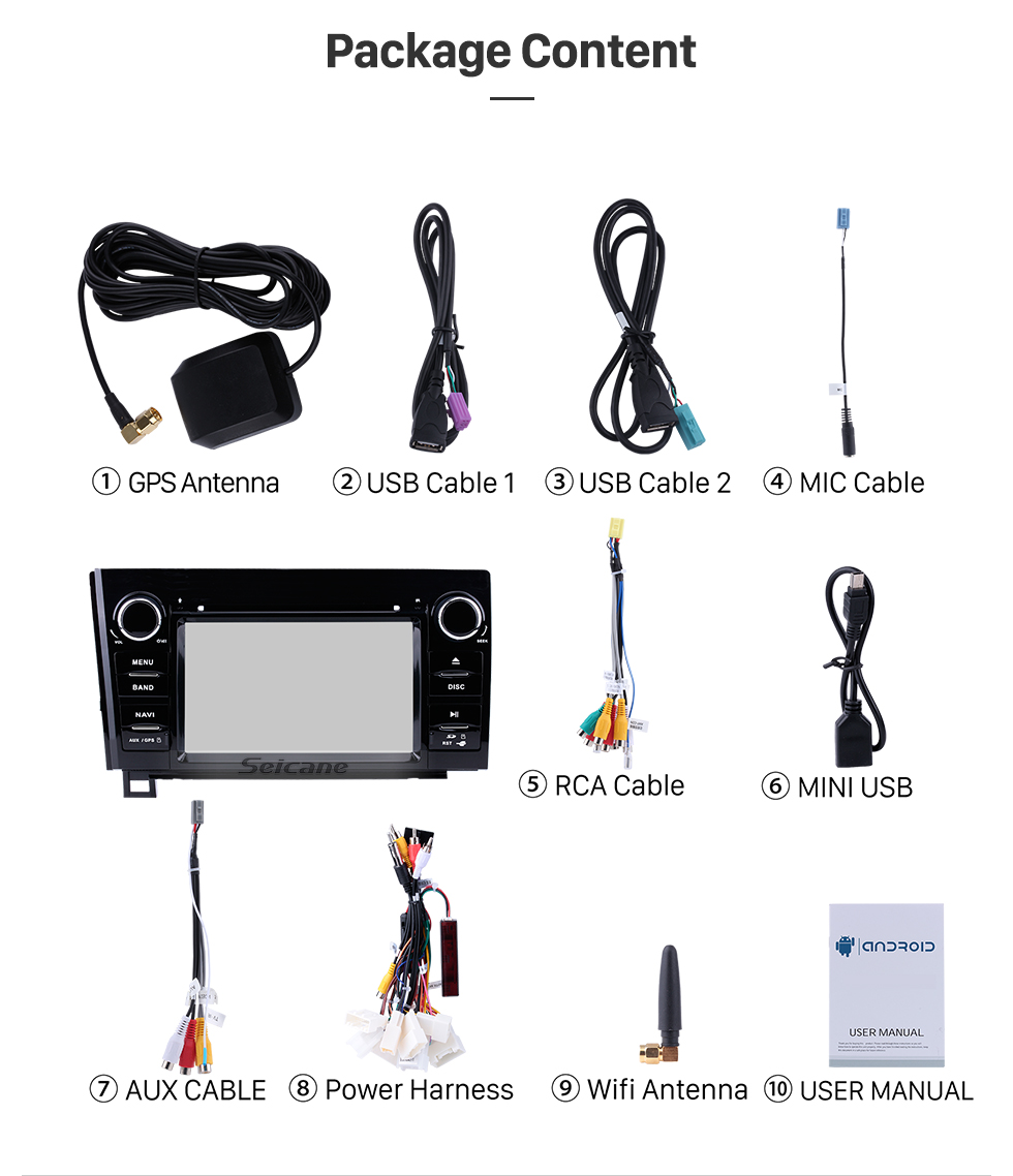 Seicane Сенсорный экран HD 7 дюймов Android 9.0 для 2008-2015 Toyota Sequoia / 2006-2013 Tundra Radio GPS навигационная система с поддержкой Bluetooth Резервная камера Carplay Seicane Сенсорный экран HD 7 дюймов Android 9.0 для 2008-2015 Toyota Sequoia / 2006-2013 Tundra Radio GPS навигационная система с поддержкой Bluetooth Резервная камера Carplay