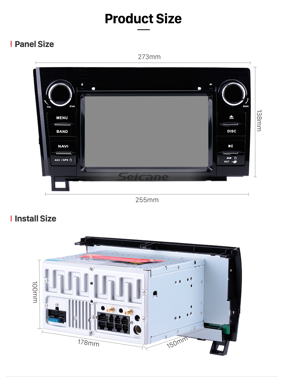 Seicane Сенсорный экран HD 7 дюймов Android 9.0 для 2008-2015 Toyota Sequoia / 2006-2013 Tundra Radio GPS навигационная система с поддержкой Bluetooth Резервная камера Carplay Seicane Сенсорный экран HD 7 дюймов Android 9.0 для 2008-2015 Toyota Sequoia / 2006-2013 Tundra Radio GPS навигационная система с поддержкой Bluetooth Резервная камера Carplay