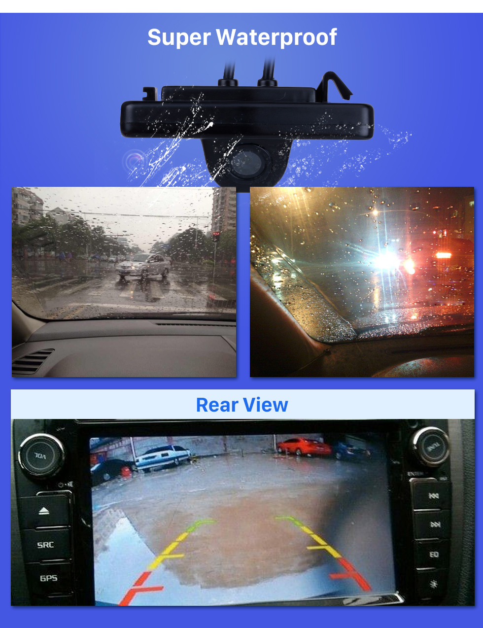 Seicane  HD Rearview LED Camera For 2003 2004 2005 2006 2007 Honda Accord 7 Support Waterproof,Shockproof and clear night vision with no need to drill hole+Automatic white balance
