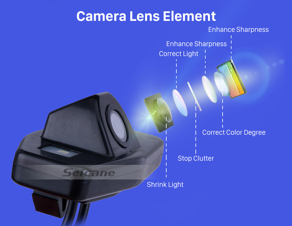 Seicane  HD LED камера заднего вида для 2003 2004 2005 2006 2007 Honda Accord 7 Поддерживает водонепроницаемый,Антиударный и ясно ночного видения с нет необходимости сверлить отверстие+Автоматический баланс белого