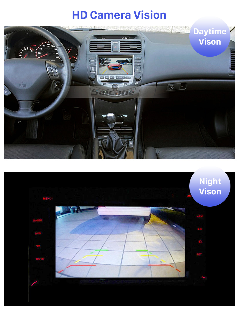 Seicane  HD LED камера заднего вида для 2003 2004 2005 2006 2007 Honda Accord 7 Поддерживает водонепроницаемый,Антиударный и ясно ночного видения с нет необходимости сверлить отверстие+Автоматический баланс белого