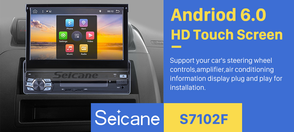 Seicane 7 inch 1 DIN universal HD Touch Screen Android 7.1 Car Stereo Head Unit GPS navigation system Bluetooth 3G WIFI Support OBD2 DVR Rearview camera TV Mirror link Steering Wheel Control USB Seicane 7 inch 1 DIN universal HD Touch Screen Android 7.1 Car Stereo Head Unit GPS navigation system Bluetooth 3G WIFI Support OBD2 DVR Rearview camera TV Mirror link Steering Wheel Control USB