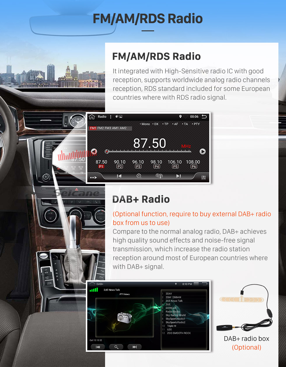 Seicane 7 inch 1 DIN universal HD Touch Screen Android 7.1 Car Stereo Head Unit GPS navigation system Bluetooth 3G WIFI Support OBD2 DVR Rearview camera TV Mirror link Steering Wheel Control USB Seicane 7 inch 1 DIN universal HD Touch Screen Android 7.1 Car Stereo Head Unit GPS navigation system Bluetooth 3G WIFI Support OBD2 DVR Rearview camera TV Mirror link Steering Wheel Control USB