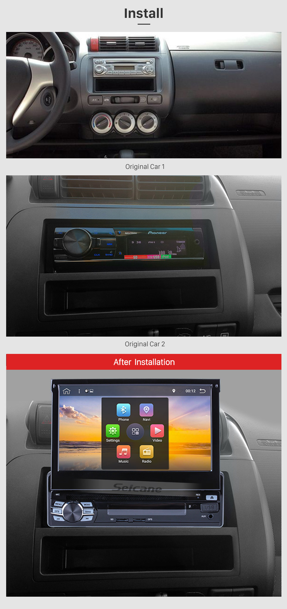 Seicane 7 inch 1 DIN universal HD Touch Screen Android 7.1 Car Stereo Head Unit GPS navigation system Bluetooth 3G WIFI Support OBD2 DVR Rearview camera TV Mirror link Steering Wheel Control USB Seicane 7 inch 1 DIN universal HD Touch Screen Android 7.1 Car Stereo Head Unit GPS navigation system Bluetooth 3G WIFI Support OBD2 DVR Rearview camera TV Mirror link Steering Wheel Control USB