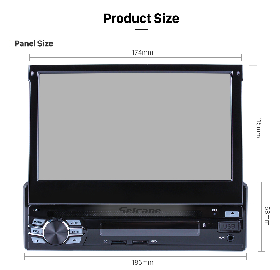 Seicane 7 inch 1 DIN universal HD Touch Screen Android 7.1 Car Stereo Head Unit GPS navigation system Bluetooth 3G WIFI Support OBD2 DVR Rearview camera TV Mirror link Steering Wheel Control USB Seicane 7 inch 1 DIN universal HD Touch Screen Android 7.1 Car Stereo Head Unit GPS navigation system Bluetooth 3G WIFI Support OBD2 DVR Rearview camera TV Mirror link Steering Wheel Control USB
