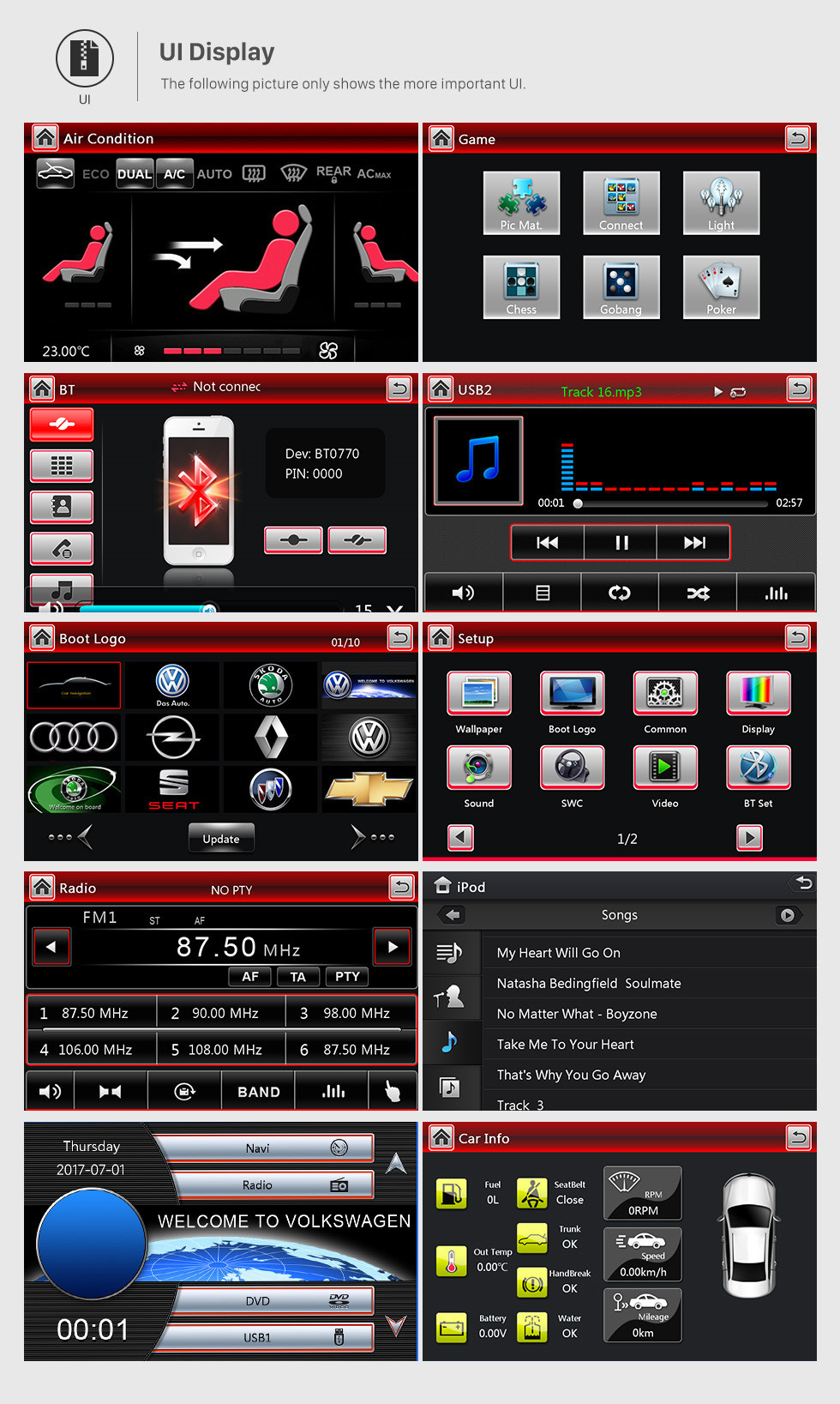 Seicane 7 polegadas HD Touchscreen 2 Din Universal Radio Leitor de DVD Navegação GPS Estéreo do carro para VW VOLKSWAGEN Bluetooth Phone USB SD Leitor multimédia Suporte Aux IPOD Digital TV RDS