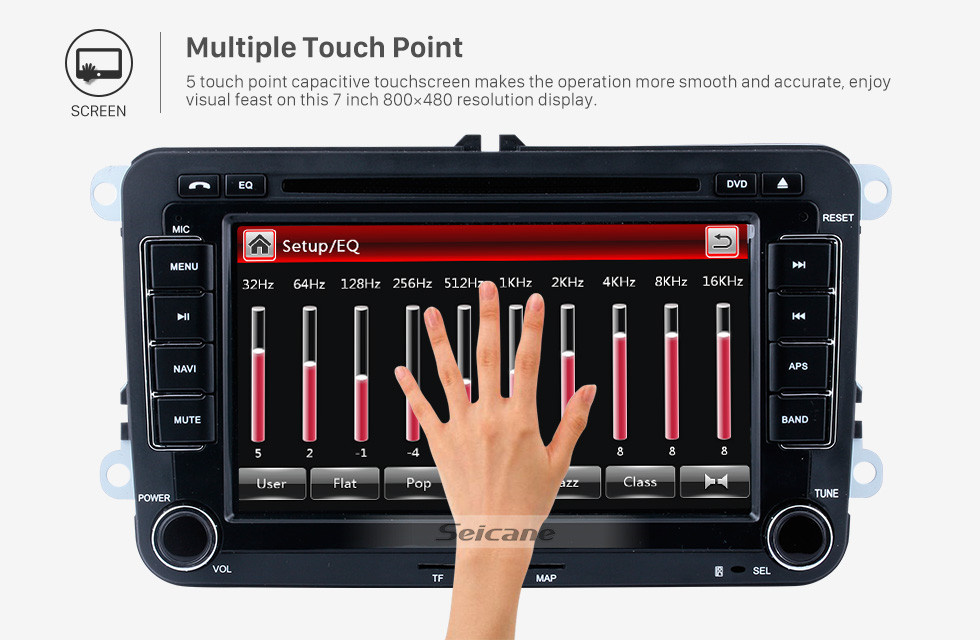 Seicane 7 pouces HD écran tactile 2 Din Universal Radio Lecteur DVD GPS Navigation Stéréo pour voiture pour VW VOLKSWAGEN Bluetooth Téléphone USB SD Lecteur multimédia Support Aux IPOD Digital TV RDS