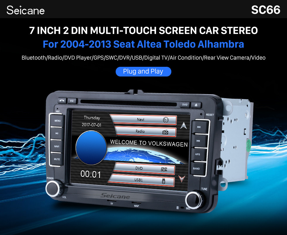 Seicane 7 Zoll HD Touchscreen Radio DVD GPS-Navigationssystem Autoradio für 2006-2013 VW Volkswagen EOS Magotan Bluetooth USB Multimedia Player Unterstützung AUX DVR Digital TV RDS Seicane 7 Zoll HD Touchscreen Radio DVD GPS-Navigationssystem Autoradio für 2006-2013 VW Volkswagen EOS Magotan Bluetooth USB Multimedia Player Unterstützung AUX DVR Digital TV RDS