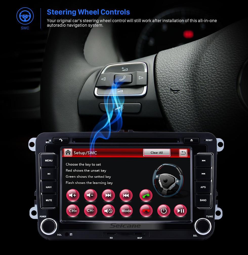 Seicane Double Din DVD Player GPS Navigation for 2003-2011 VW Volkswagen Golf Plus Passat B6 Radio Bluetooth Phone Car Stereo Support AUX DVR Steering Wheel Control Seicane Double Din DVD Player GPS Navigation for 2003-2011 VW Volkswagen Golf Plus Passat B6 Radio Bluetooth Phone Car Stereo Support AUX DVR Steering Wheel Control