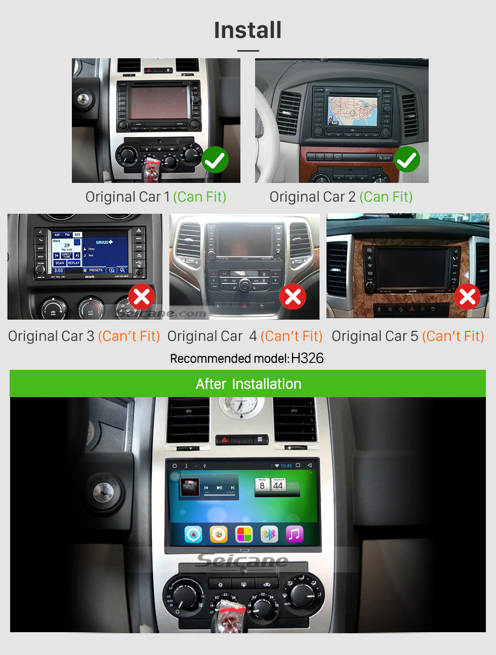 Seicane 9 inch Android 8.1 Autoradio GPS Navigation Bluetooth for 2004-2008 Chrysler 300C Jeep Dodge with DVD AUX Steering Wheel Control USB Seicane 9 inch Android 8.1 Autoradio GPS Navigation Bluetooth for 2004-2008 Chrysler 300C Jeep Dodge with DVD AUX Steering Wheel Control USB