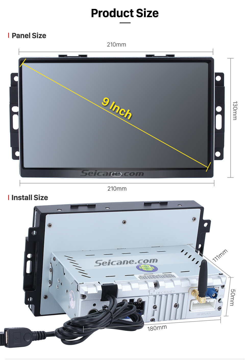 Seicane 9 inch Android 8.1 Autoradio GPS Navigation Bluetooth for 2004-2008 Chrysler 300C Jeep Dodge with DVD AUX Steering Wheel Control USB Seicane 9 inch Android 8.1 Autoradio GPS Navigation Bluetooth for 2004-2008 Chrysler 300C Jeep Dodge with DVD AUX Steering Wheel Control USB