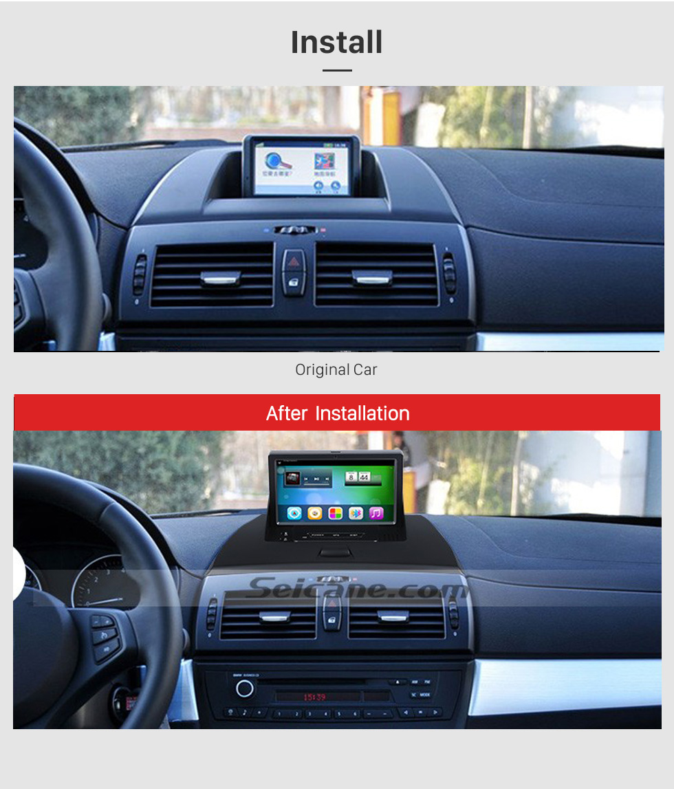 Seicane Pantalla táctil Android 7.1 para 2004-2012 BMW X3 Z4 E85 Radio de coche Unidad principal Navegación GPS Soporte Bluetooth Cámara retrovisora Control del volante USB WIFI OBD2